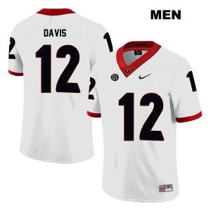 Men's Georgia Bulldogs NCAA #12 Rian Davis Nike Stitched White Legend Authentic College Football Jersey ZWI4154YP